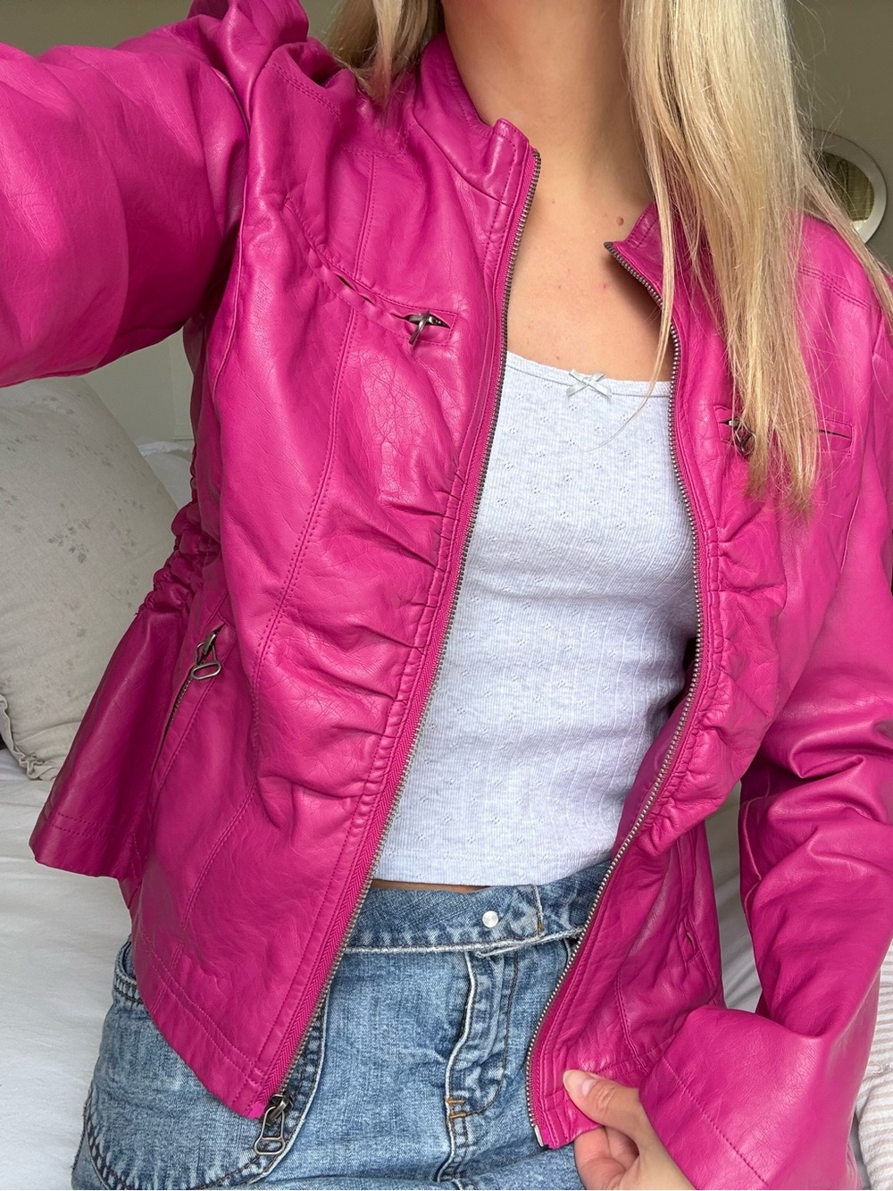 90's y2k leather jacket